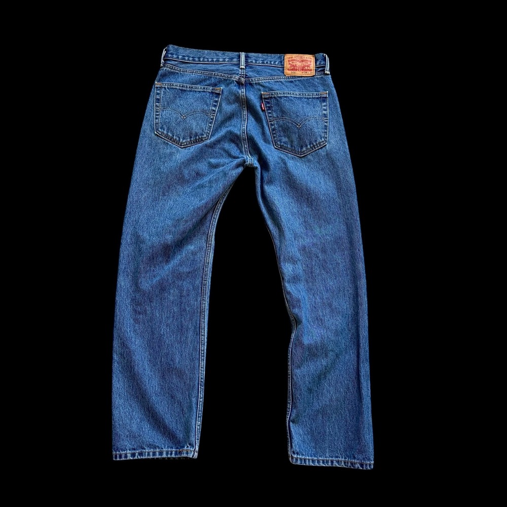 Levis 505 Regular Fit Straight Leg Jeans Medium Wash Blue Mens 34x30 - Picture 2 of 10